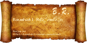 Baumhakl Rézmán névjegykártya